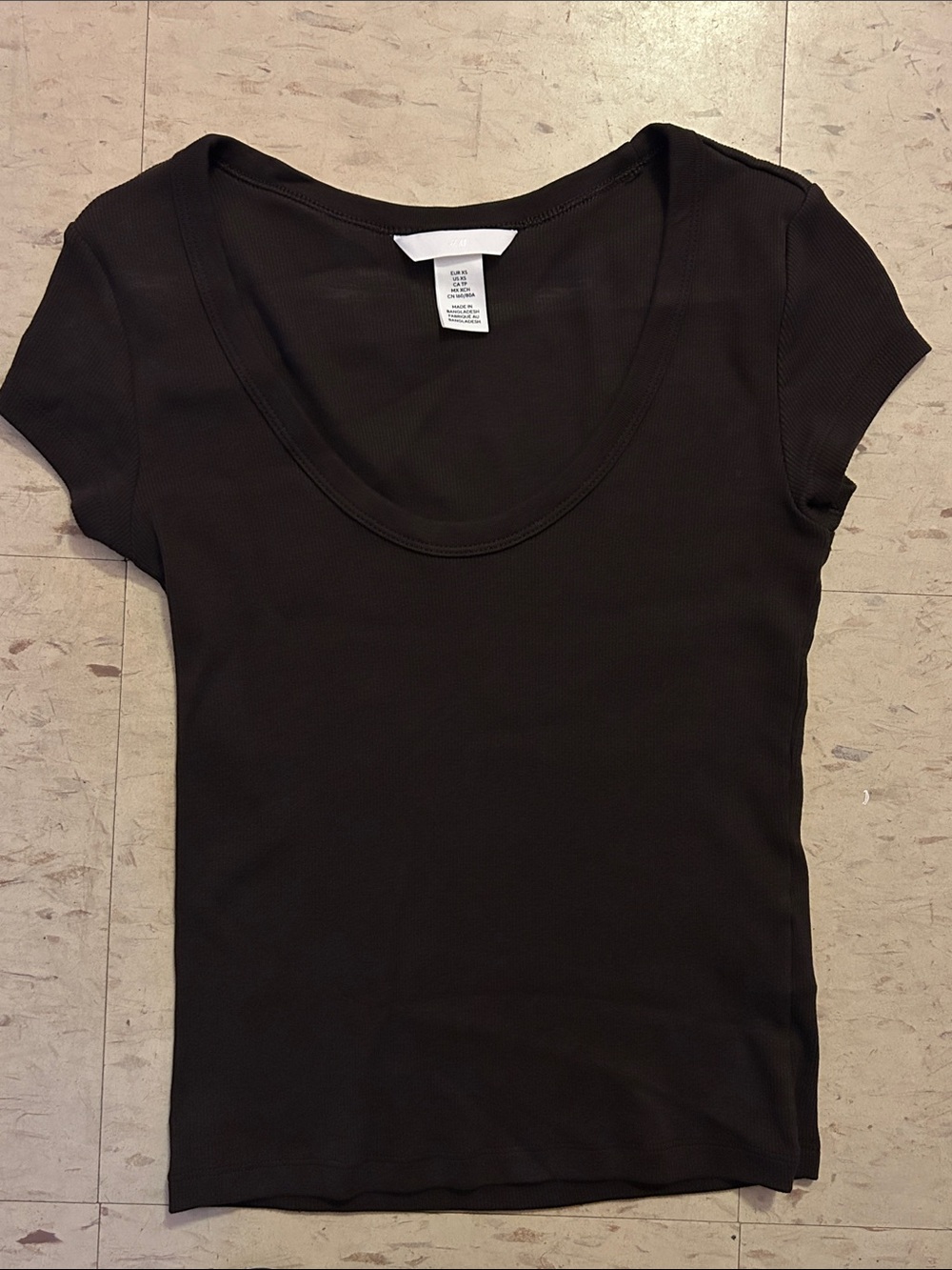 H&M Women's Ribbed Short Sleeve Top